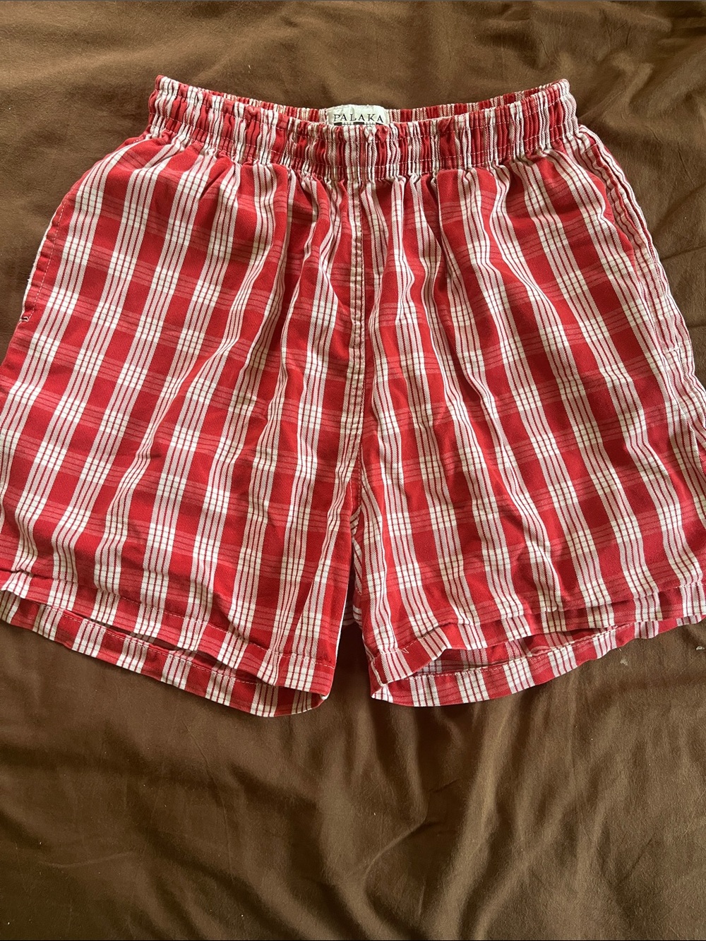 Palaka Hawaii elastic shorts. XS red
